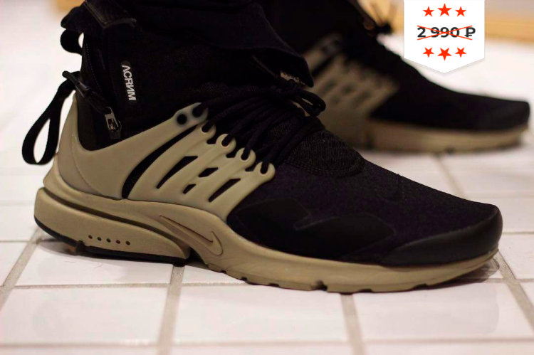 Кроссовки ACRONYM x Nike Air Presto Mid Black/Bamboo-Black