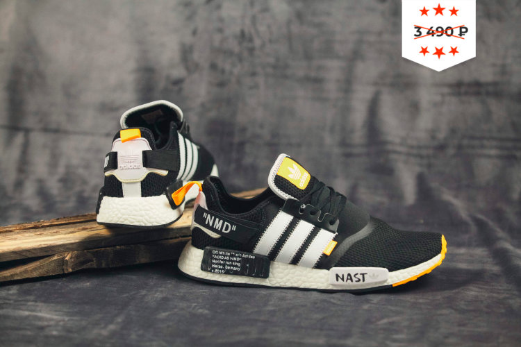 Кроссовки Adidas NMD R1 NMD Black/White/yellow