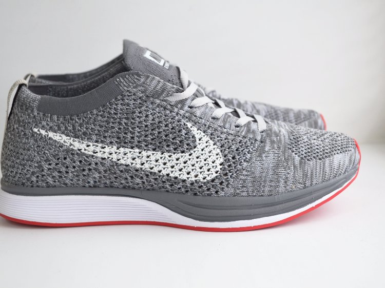 Кроссовки Nike Flyknit Racer grey Red