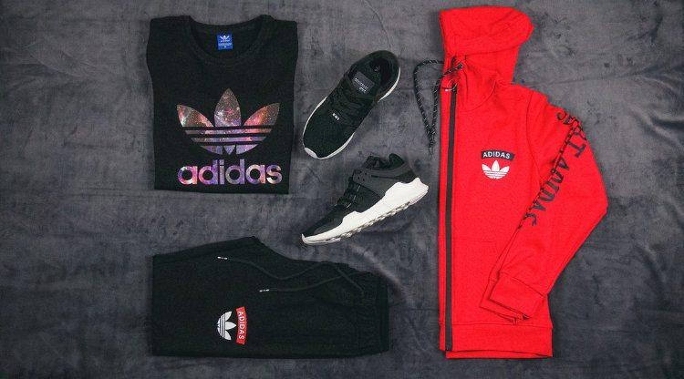 Костюм тройка Adidas красный/черный